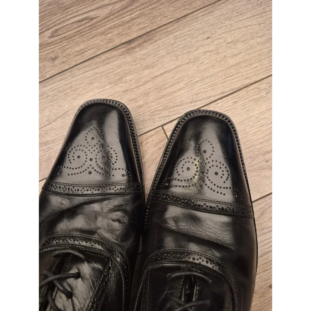 To‎ Boot New York Adam Derrick Mens Black Leather Brogue Medallion Oxfords Sz 12